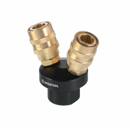 INTERTOOL Air Splitter Manifold, 2-Way, Round, Brass Couplers PT08-1852